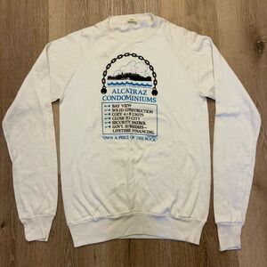 Vintage 80s Alcatraz Condominiums Sweatshirt L Deadstock Graphic USA Humor